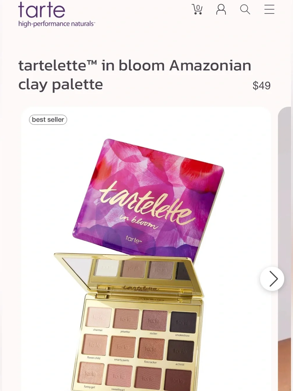 tarte Tartelette in Bloom Eyeshadow Palette - Pink, Purple, Red